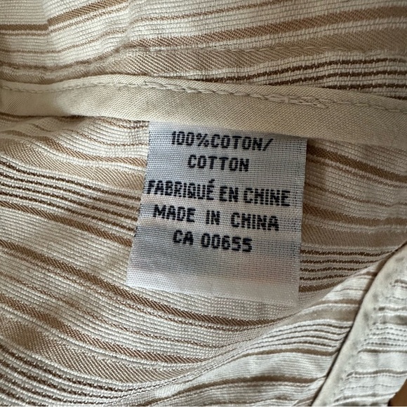 Reitmans 100% Cotton Striped Pinstripe Blazer Beige and Off White - Size 9 - Picture 7 of 11